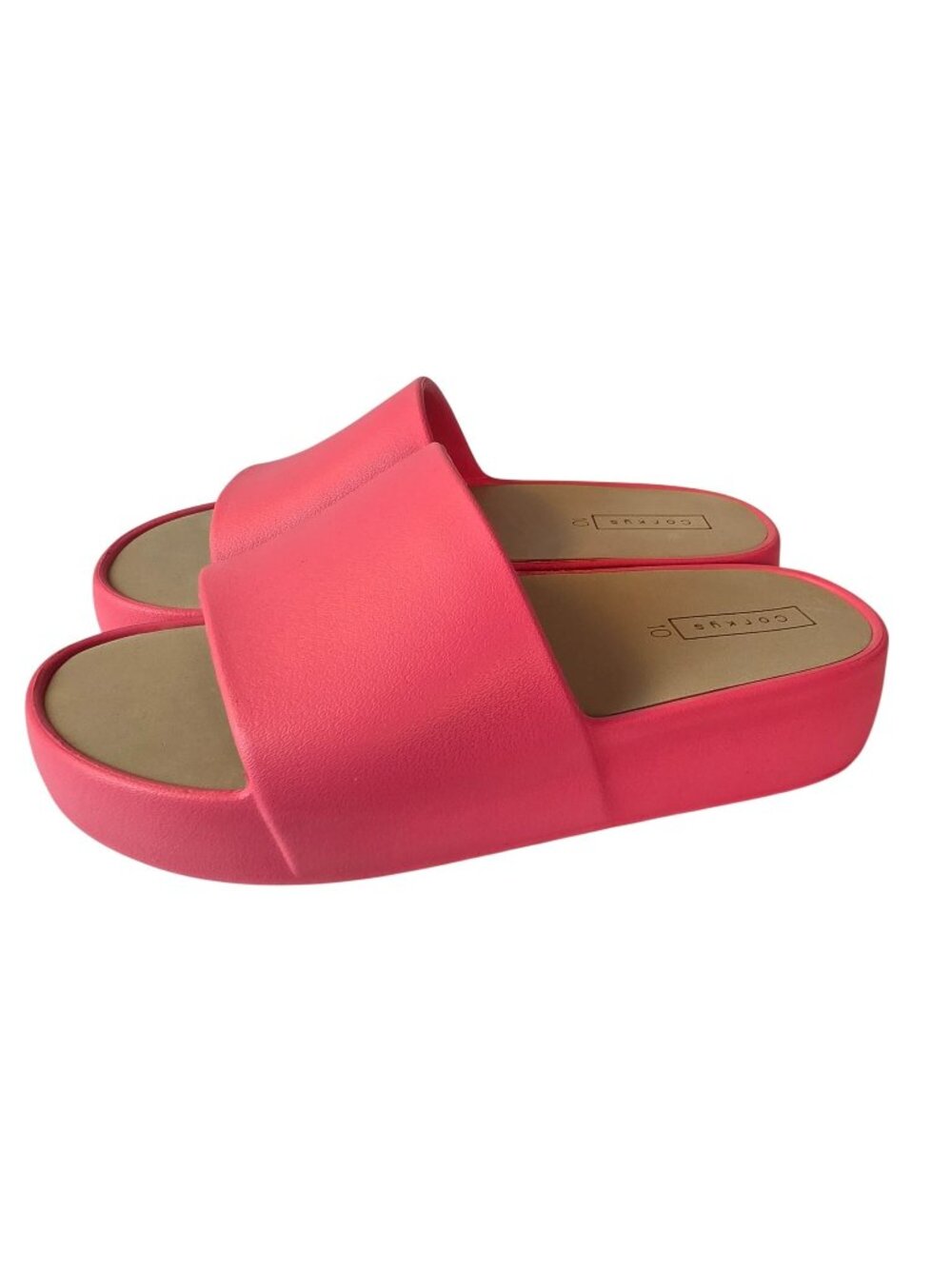 Corkys Popsicle Slides Womens 10 Coral Platform Wedge Comfort Sandals NWOB